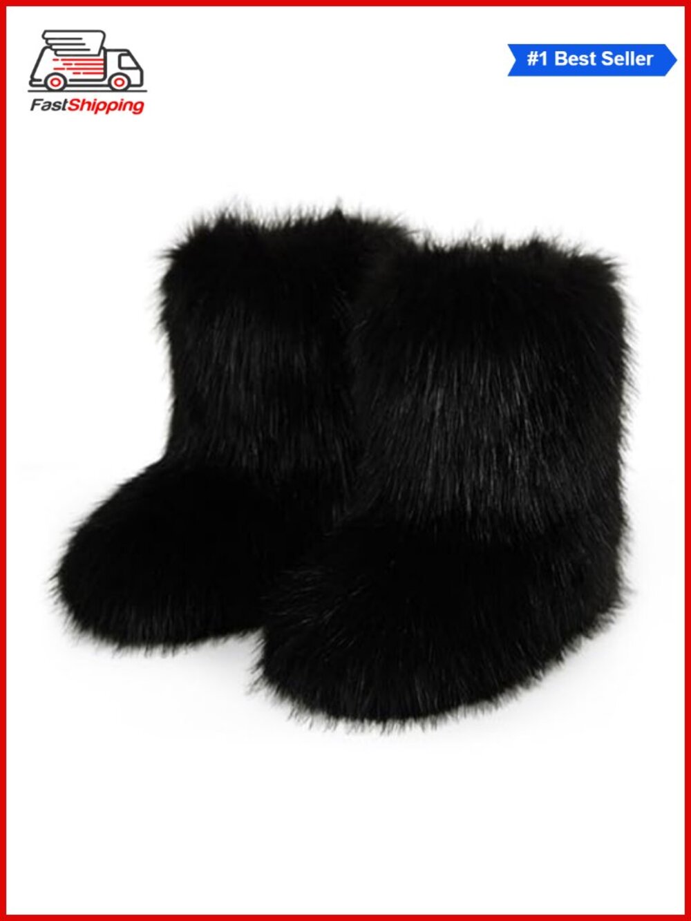 ✨ Faux Fur Mid-Calf Snow Boots with Anti-Slip Sole & Warm Lining